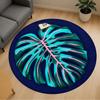 1pc Monstera Leaf Pattern Round Chair Mat Office Area Rug - Non-Slip, Floor Mat for Office, Bedroom, Ideal Home Decor Gift P0105073