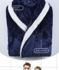 Autumn/Winter Unisex Plus Size Pineapple Plaid Fleece Bathrobe