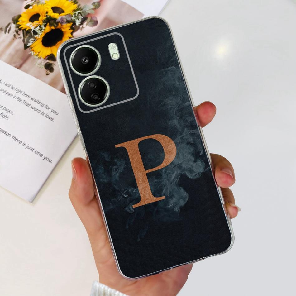 For Xiaomi Redmi 13C Case Redmi 13C 2023 Fashion Initial Letter Soft Silicone TPU Phone Cover For Redmi13C 13 C 4G