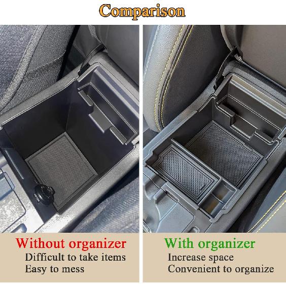 JKCOVER Center Console Organizer Tray Compatible With 2017-  Subaru Impreza And 2018-  Subaru Crosstrek, ABS Material Ert Armrest Storage Box