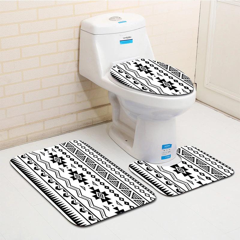 Toilet Floor Mat Three-Piece Bathroom 3-Piece Carpet Doormat Mat