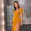 New Women's Clothing New Shoulder Sleeve Slim Dress Hip Wrap Dress