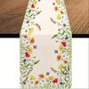 Spring Watercolor Wildflower Linen Table Runner Home Decor Summer Colorful Floral Kitchen Dining Table Runner Wedding Decoration