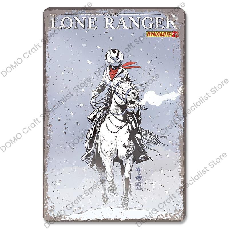 Western Cowboys Vintage Poster Metal Tin Signs Lone Ranger Horse Retro Metal Plate Wall Decor for Jockey Club Pub Man Cave