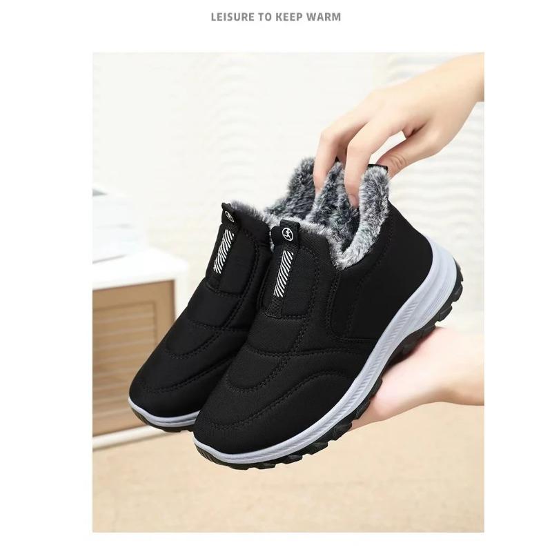 Winter Shoes Mens Snow Boots Thick Fur Non-slip Sneakers Male Cotton Ankle Boots Lightweight Outdoor Hiking Warm Walking Shoes