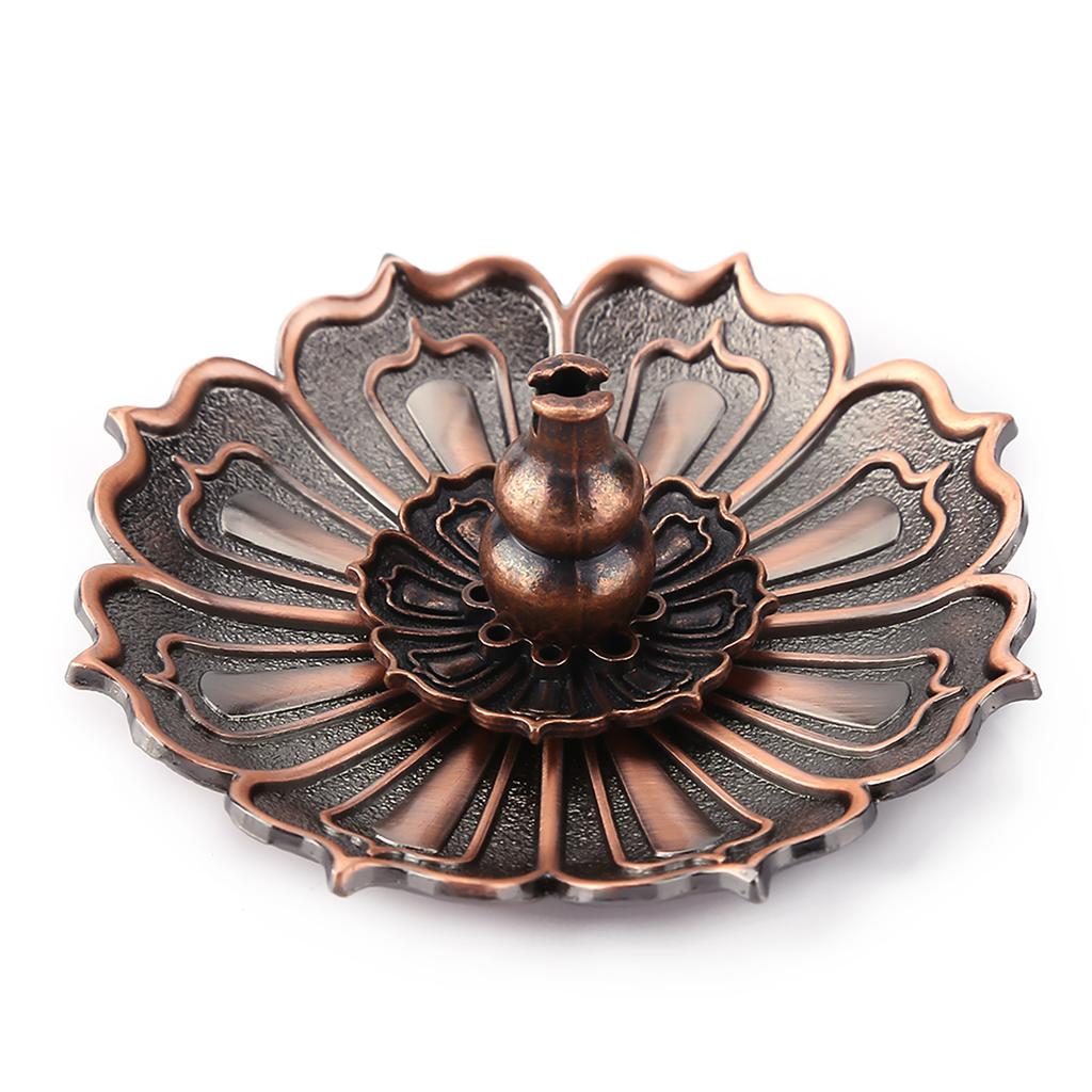 Copper Flower Incense , Flower Modeling Incense Holder Meditation Aid Sleeping Craft Ornament for Home Decor Furnishi