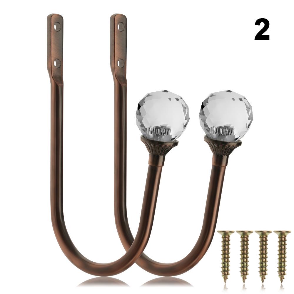 2PCS Curtain Hold Back Metal Tie Back Tassel Arms Hooks Loop Holder U Shaped~~