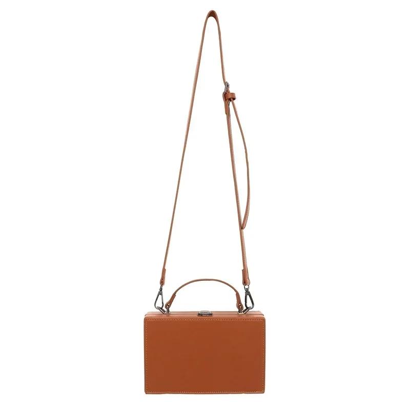 Solid Color PU Box Retro Women's Shoulder Bags Sweet Casual Basic Style Handbag 2026 Hot Selling Fashionable Men's Crossbody Bag