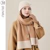 JIUMU Women's Pure Wool Winter Scarf, Hat & Gloves Set