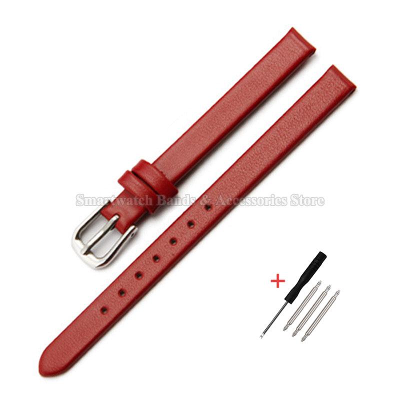 

Кожаный ремешок для часов 6 мм 8 мм 10 мм 12 мм 13 мм 14 мм 16 мм 17 мм для мужчин женщин универсальный мягкий браслет ультратонкий браслет с застежкой-пином 8mm