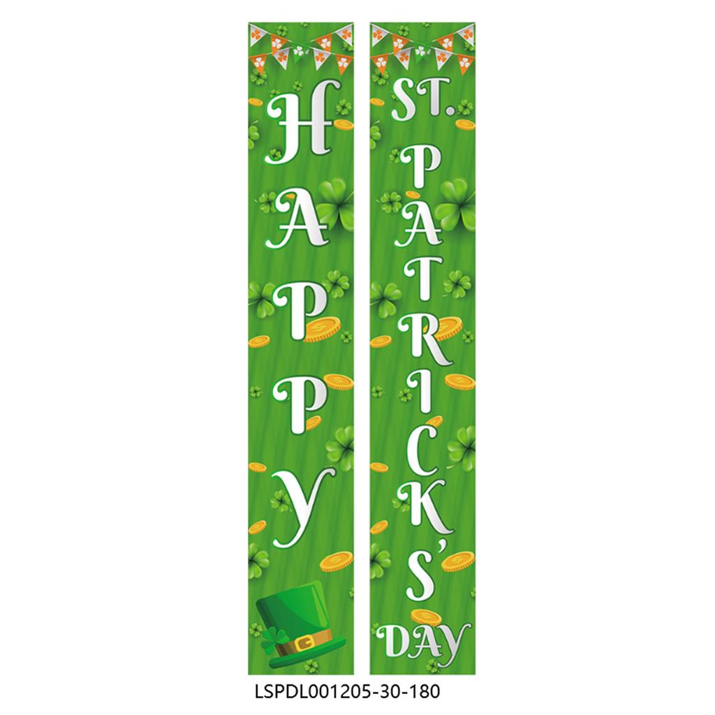St. Patrick'S Day Family Party Door Frame Decoration Couplet Polyester Cloth Flag Poster Customization