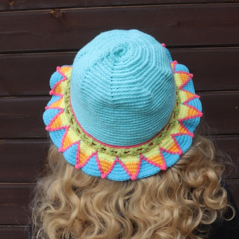 Crochet Fishing Hat Sunflower Bonnet Hat Women Photography Hat Beach Bucket Sun Hat Beachwear Spring Fishing Travel Hat
