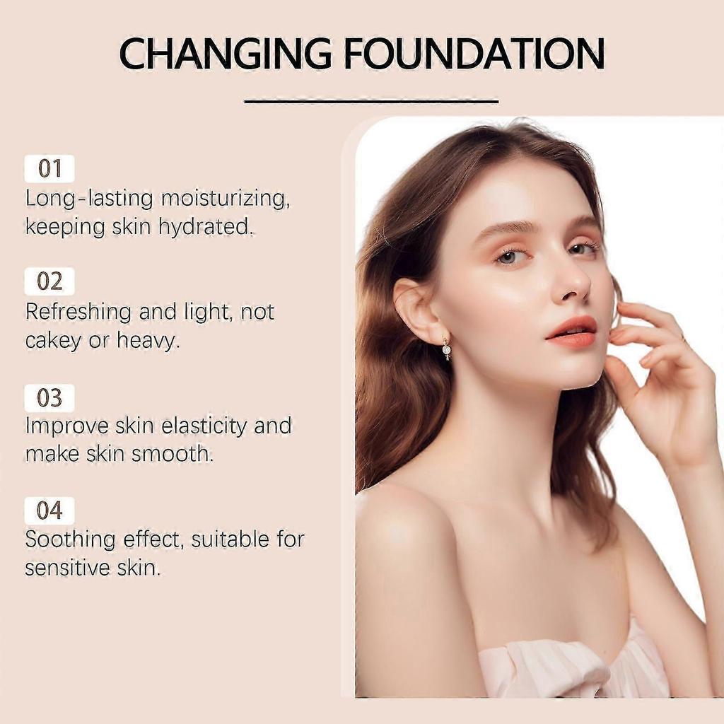 Hoygi Concealer Liquid Foundation Is Light, Matt, Mild, Moisturizing, Transparent, Soothing, and Suitable for Dry Skin