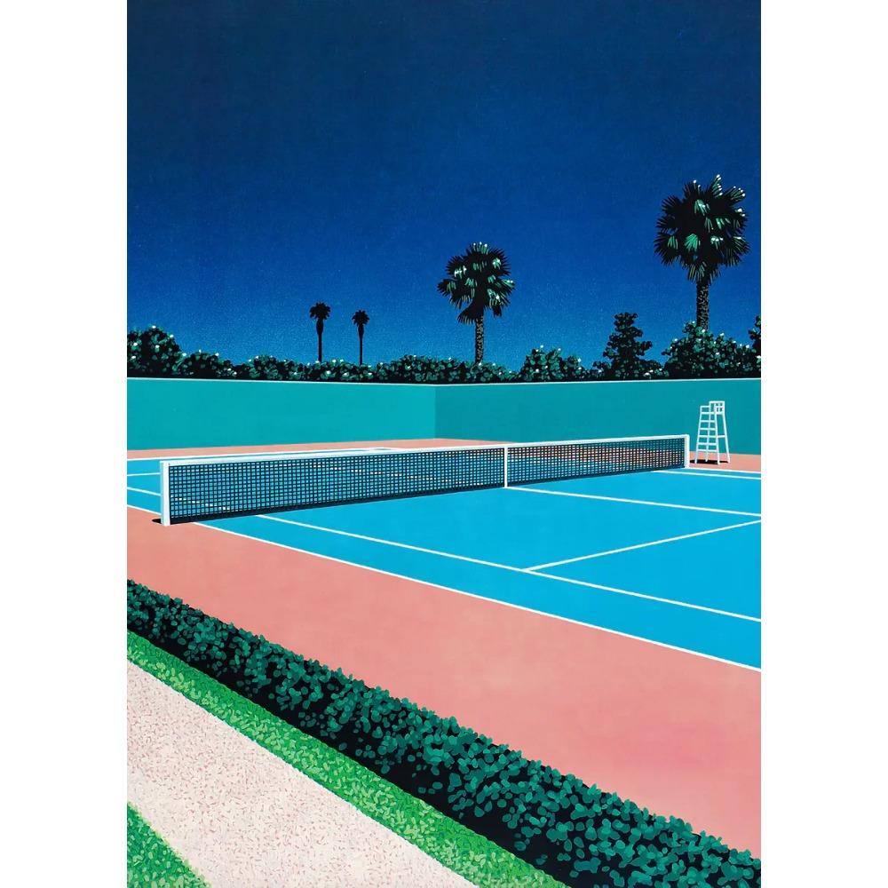Hiroshi Nagai Vaporwave Japan Beach City Summer Canvas Print Lawn Landscape Wall Art Poster for Nordic Living Room Home Decor