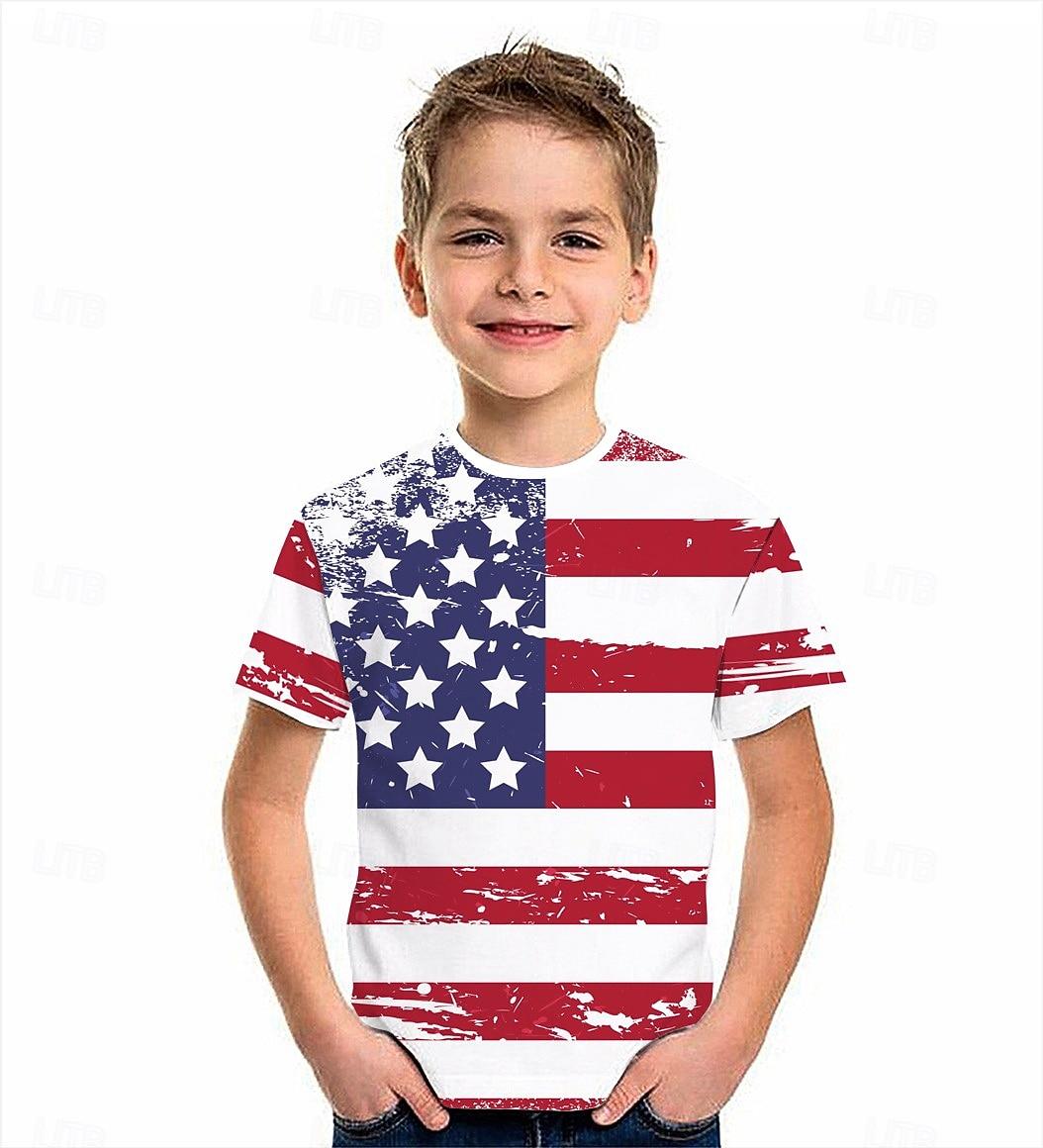 

3D Pattern Animal Print Children s T-shirt Short Sleeved Summer Sports Fashion Street Casual Top 110
