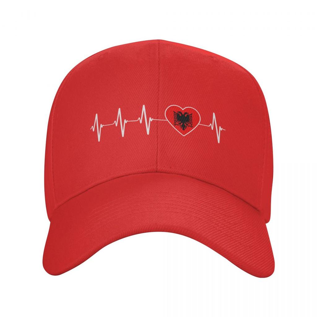 Ny mote albansk hjerteslag Albania flagg baseballcaps unisex kvinner tilpasset justerbar farshatt for voksne våren Snapback sommerhatter