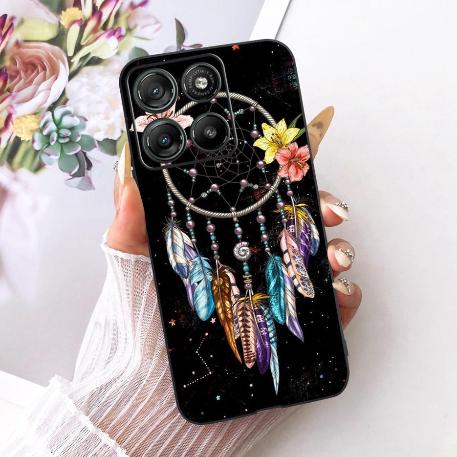 For Motorola Moto G57 Power Case XT2537-5 Cute Cat Flowers Painted Cover Soft TPU Phone Cases For Moto G67 Power G57Power Fundas
