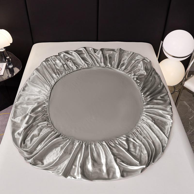 Přiléhavé prostěradlo z ledového hedvábí: Letní jednobarevný, k pokožce šetrný, chladivý, protiskluzový chránič matrace