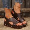 New Summer Women's Platform Fish Mouth Sandals Large Size Velcro Platform Sandals