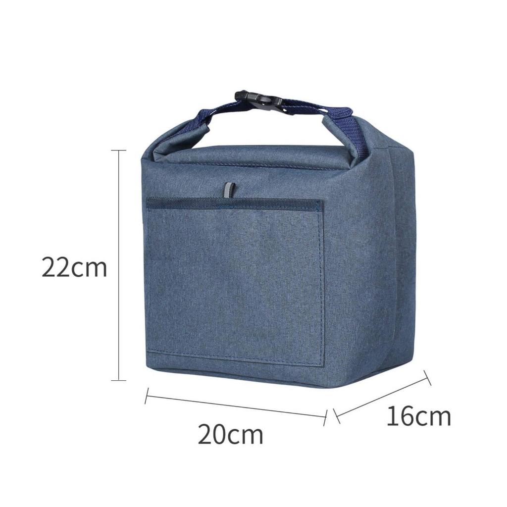Square Insulated Lunch Bag Thermal with Front Pocket