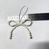 2/12Pcs Hand Woven Pearl Bow Christmas Ornament - Fringe Pendant Tree Decor, Holiday Party Girls Room Festive Decor Supplies