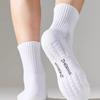 Black & White Solid Sport Socks: Cushioned, Simple, and Versatile for Basketball & Running.