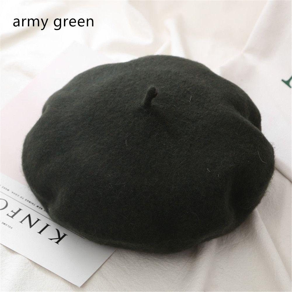 Women Wool Beret Hats Winter French Hat Girls Solid Color Fashion Autumn Winter Beret Hat For Women Flat Cap Hat Felt Berets