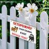 2pcs Russian Wooden Cat and Dog Warning Signs - Rectangle Hanging Ornament for Front Door, Wall, Outdoor Decor - Ideal Gift for Friend & Family
