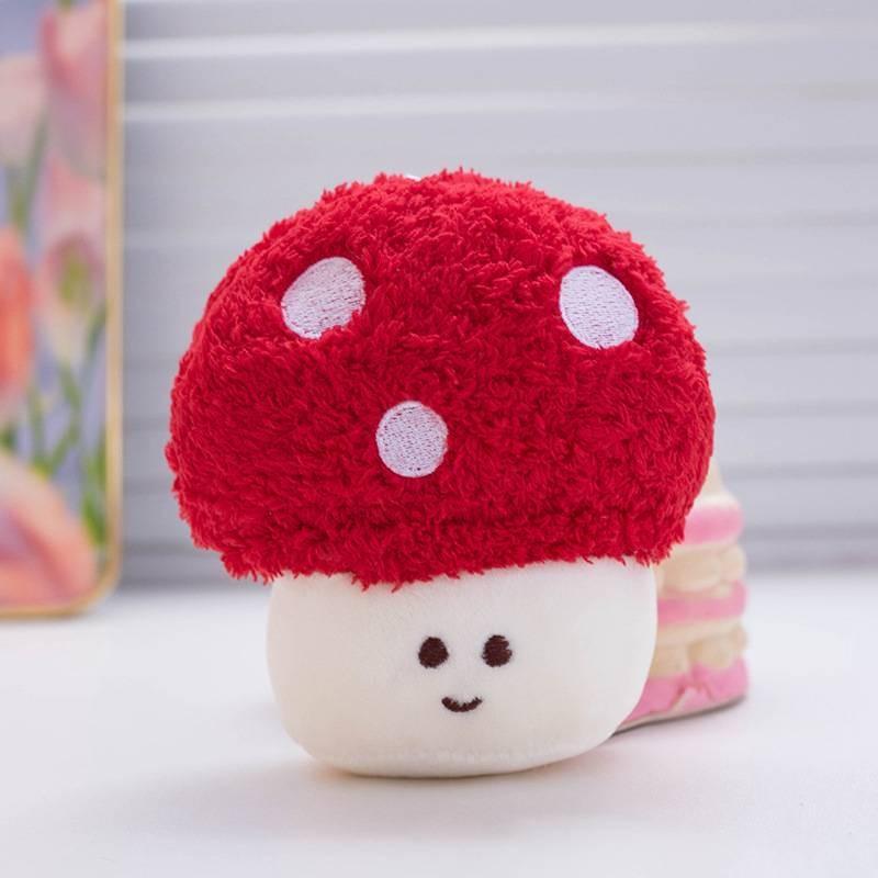 Cute Colorful Dopamine Mushroom Plush Doll Adorable Vegetable Stuffed Toy For Kids And Girls