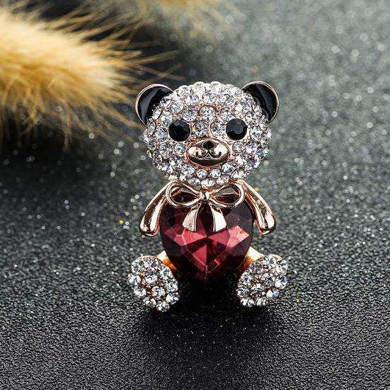 

Хрустальная брошь в виде медведя с кристаллами, женская брошь-корсаж с бриллиантами, аксессуары для одежды фиолетовый