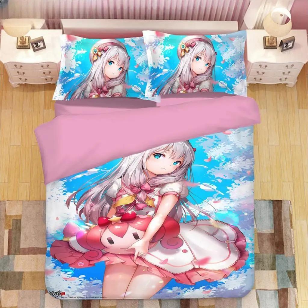 Comfortable Anime Print Duvet Cover Set With Duvet Cover And Pillowcases King Queen Twin Sizes For All Ages