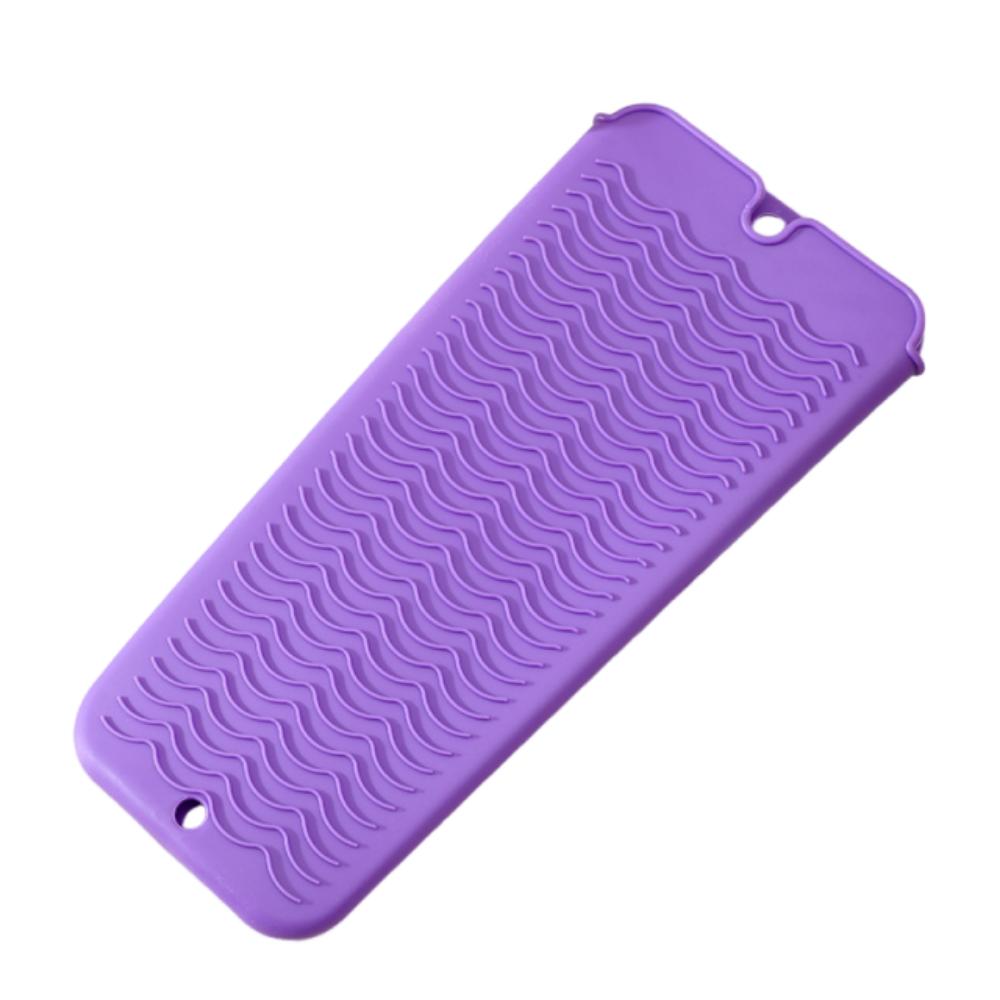 Anti-Slip Silicone Heat Resistant Mat Anti-Heat Heat Resistant Sleeve Hair Styling Tools фиолетовый