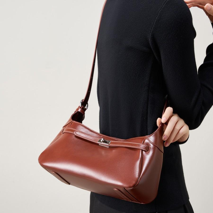 Cowhide Underarm Bag New Niche One-shoulder Messenger Bag Women's Bag