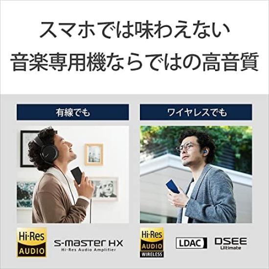 Sony Walkman 32GB A300 Series Streaming LDAC HD Codec MP3 microSD Card Touch Up to 36 Hours of Continuous 360 Reality Audio Black NW-A306 Wireless,