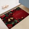 1pc 2D Flat Printed Christmas Vintage Atmospheric Doormat, Household Foot Mat. This Multi-functional Mat Is Suitable for Both the Kitchen and Bathroom