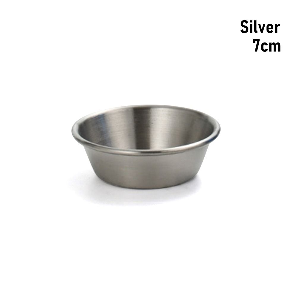 1Pcs 304 Stainless Steel Sauce Dishes Sushi Dipping Seasoning Tray Round Sauce Plate
