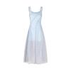 French blue waist suspender long dress dress summer French square neck texture skirt beautiful waist skirt