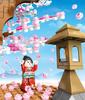 ShengBao Cherry Blossom Tree Street Scene Building Blocks Set with 6 Minifigures