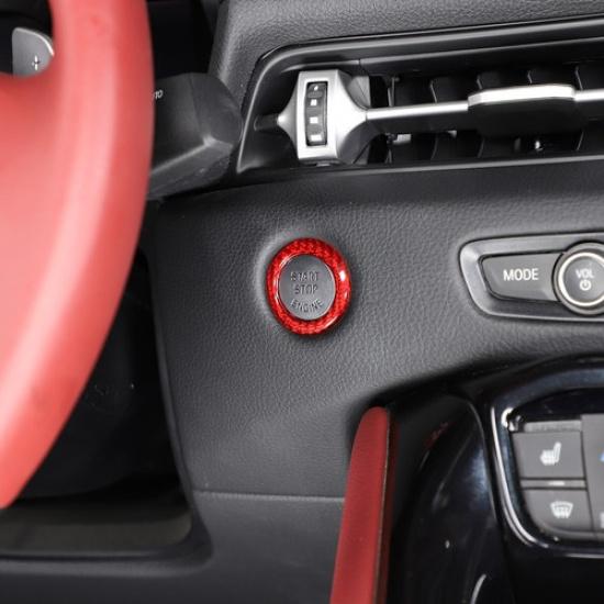 Red Carbon fiber Engine Start Stop Button Replace Ring For Toyota SupraA90 19-22