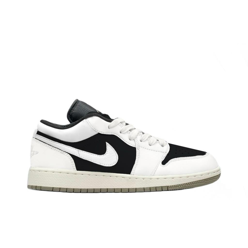 Jordan Air Jordan 1 Oreo Leather Abrasion Resistant Low top Vintage Basketball Shoes Unisex Black White 553558-092(Team1119-)