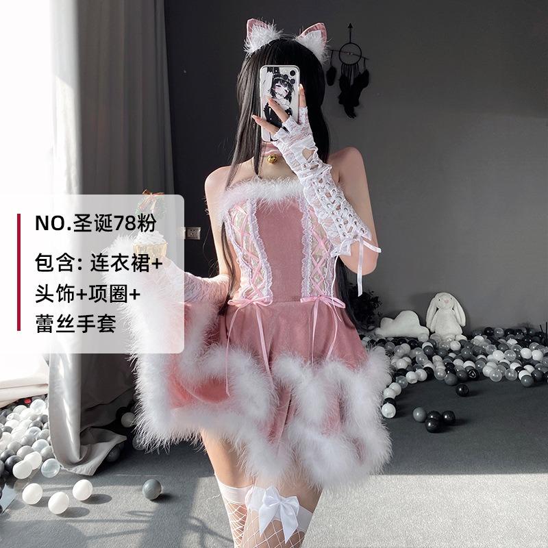 Golden Velvet Christmas Clothing Sexy Bunny Clothing Sex Underwear Nightclub Bar Party Clothing Performance