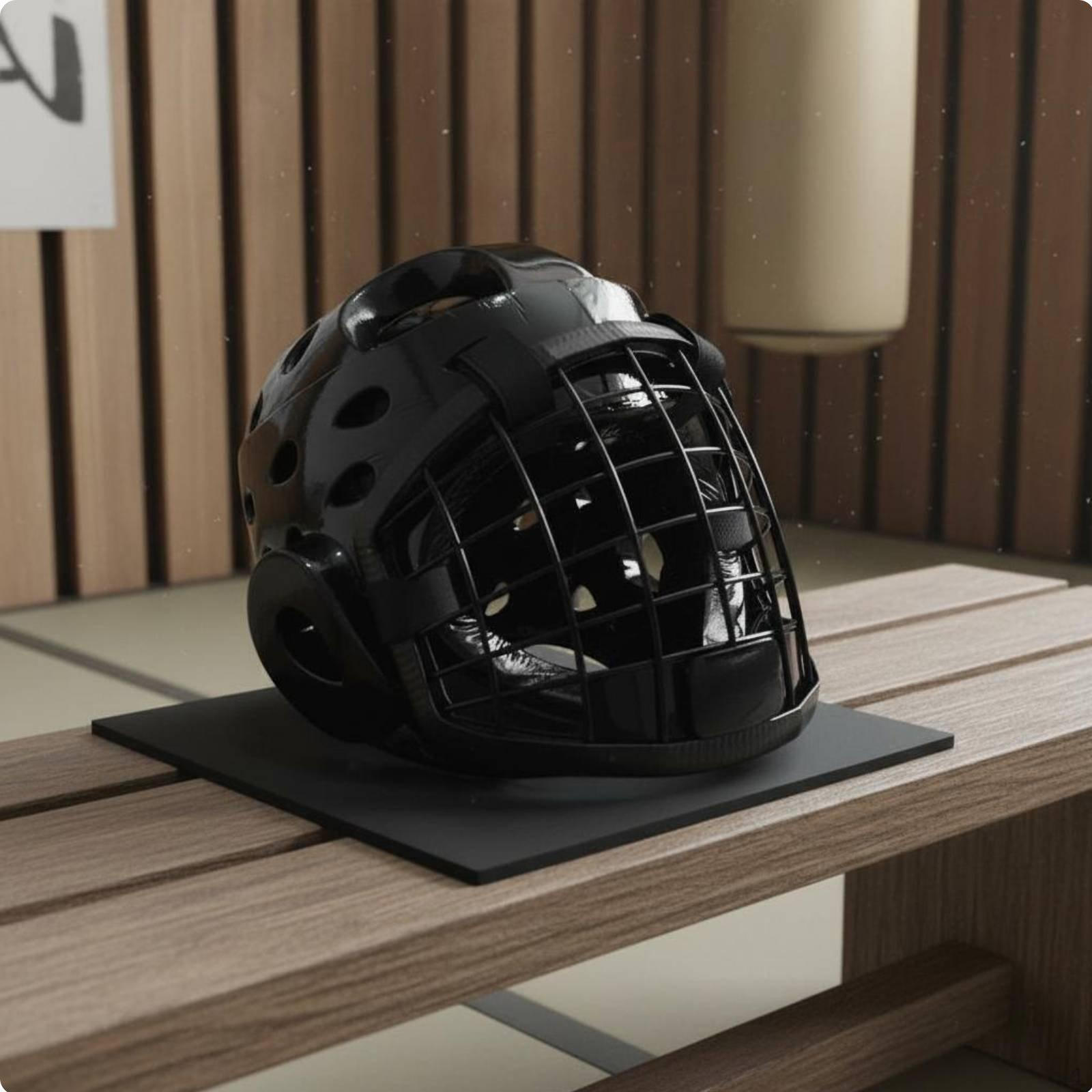 Taekwondo Headgear with Face Guard Thickened Padding Fighting Arts Helmet Cage