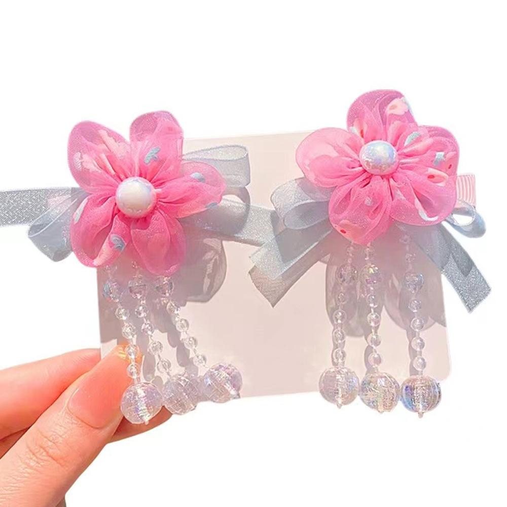 Children's Hanfu Headdress Flower Tassel Ancient Style Clip Hair Accessories Chinese Style Little Girl Tassel Girl Hairpin