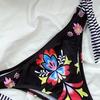 2Pcs/Set Women Bikini Flower Print Bandage Dry Wireless Two-piece Quick Swimwear for Vacation