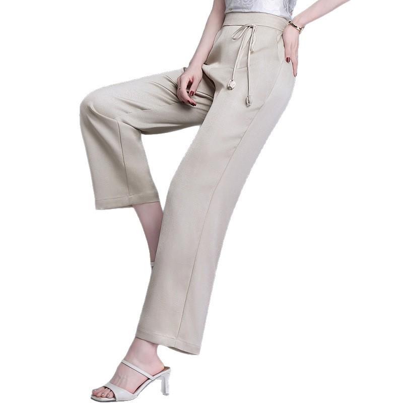 2026 New Versatile High Waist Straight Leg Trousers - Loose, Slimming, Breathable, Stylish Trousers for Middle-Aged and Elderly Women.