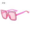Crystal Oversized Sunglasses for Women Rhinestone Square Diamond Sun Glasses Retro Big Frame Sparkling Eyewear  New