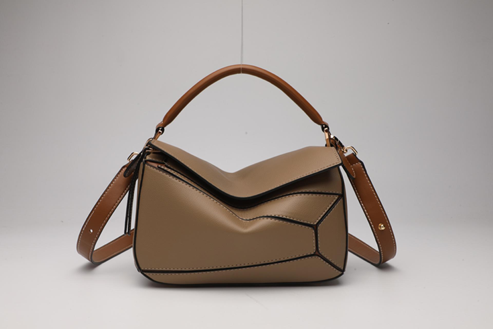 

What Bag, Color Blocked and Spliced Genuine Leather Pillow Bag, Classic Handbag, Shoulder Bag, Crossbody Bag, Women s Bag 24*10*13 коричневий