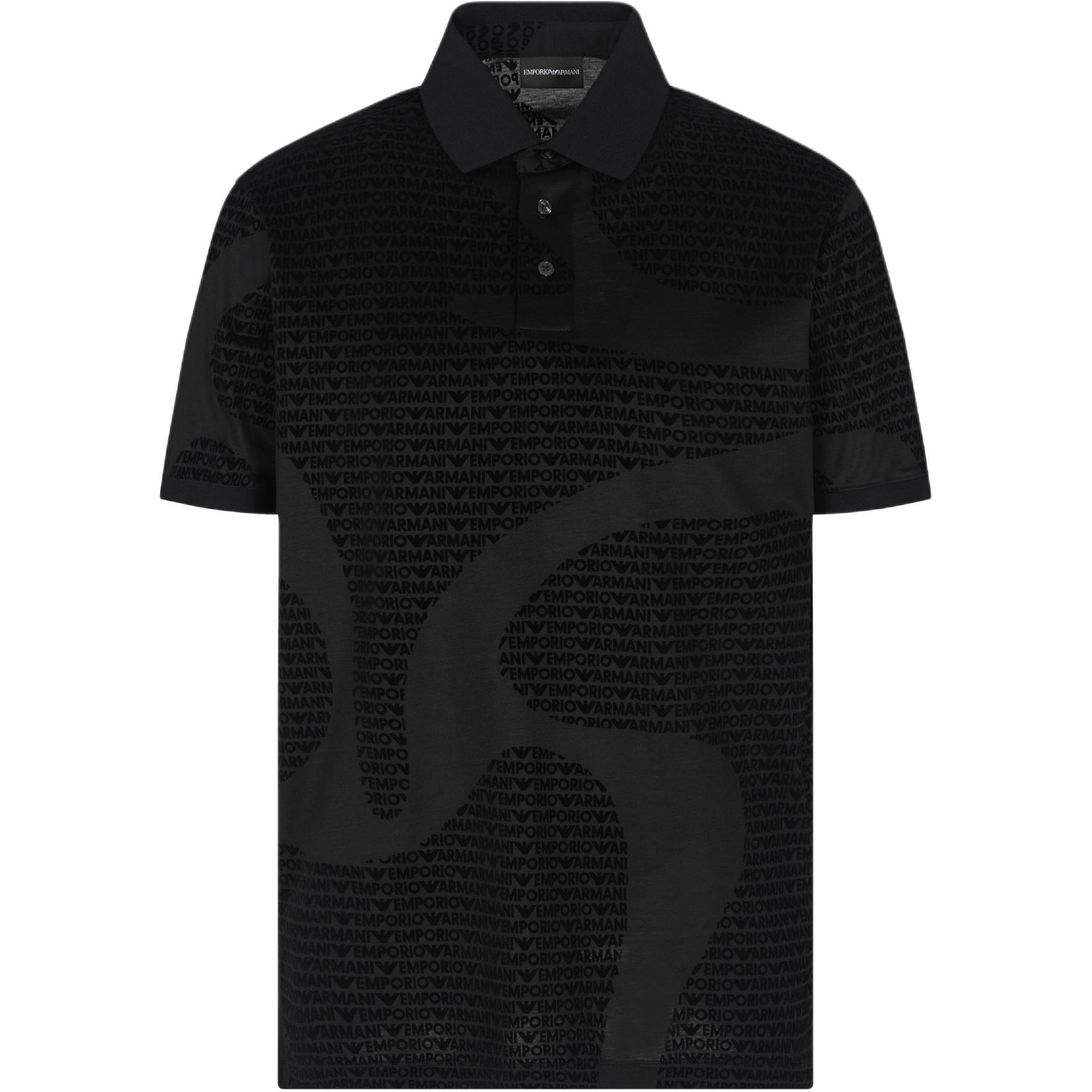 Emporio Armani Velvet Logo Printed Button Short Sleeve Polo Shirt Men tops EM002971-AF10017-FC242 S