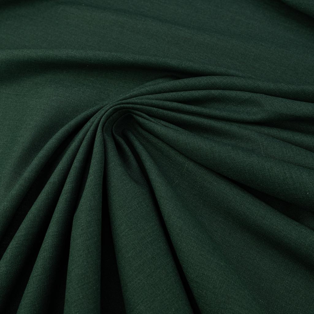 Bottle green linen fabric