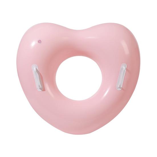 

Love Heart Kids Swimming Ring Baby Inflatable Swim with Handle Summer Ring Thickened PVC Pool Float A